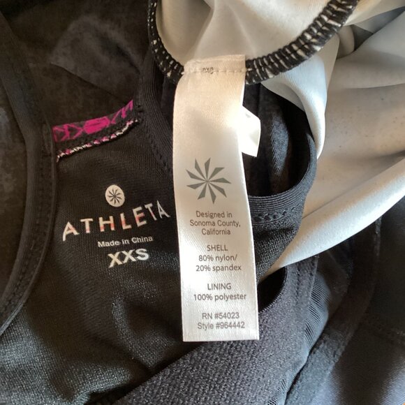 Athleta Dress Size XXS Swim Coastline Womens Black & Pink Razorback‎ - Picture 2 of 6